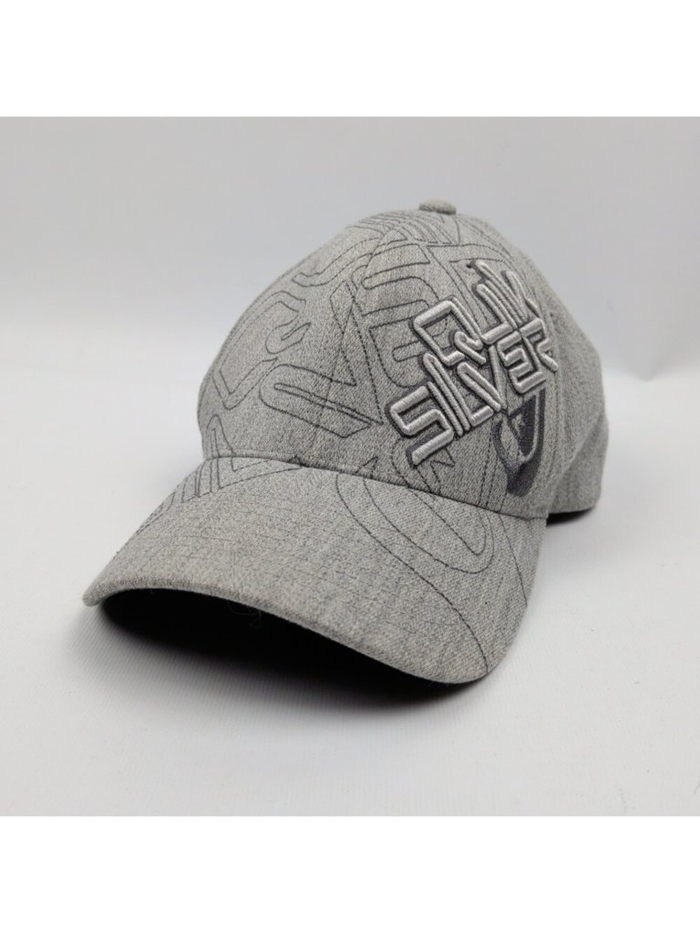 Y2K Quicksilver Hat Surfer Skater Gray Flex Fit Fitted Baseball Cap Grunge VTG